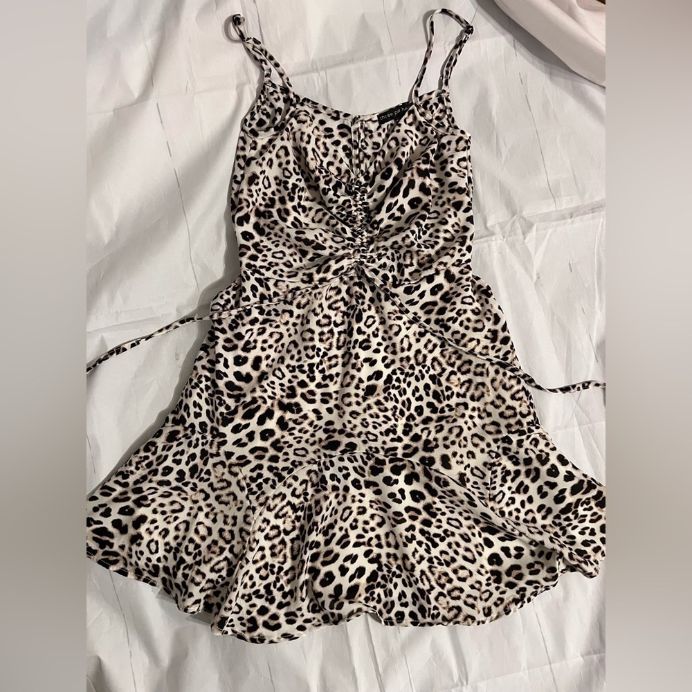 Three Pink Hearts Leopard print strappy dress Junior XS